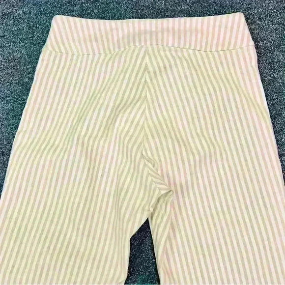 Krazy Larry Women's Stretch Linen Wide Ankle, Oatmeal striped size 2 - Picture 8 of 10